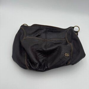 The Sak Hobo Bag Womens Brown Pebbled Leather Shoulder Purse Zip